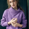 Slouchy Funnel Neck Sweater Lilac