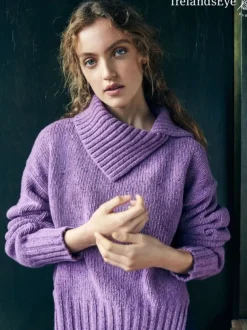 Slouchy Funnel Neck Sweater Lilac