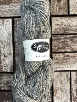 Soft Donegal Knitting Wool Light Grey Fleck 100g