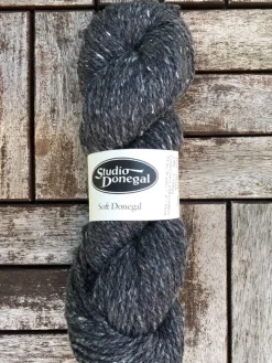 Soft Donegal Knitting Wool Charcoal Fleck 100g