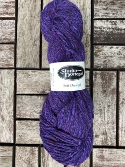 Soft Donegal Knitting Wool Purple 100g