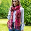 Suantrai of Ireland Open Weave Wool Scarf Pink