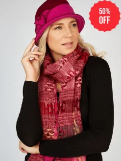 Suantrai of Ireland Open Weave Wool Scarf Pink
