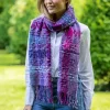 Suantrai of Ireland Scarf Open Weave Purple Fuschia