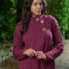 Super Soft Aran Button Cardigan Rose