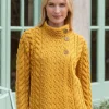 Super Soft Aran Button Cardigan Sunshine