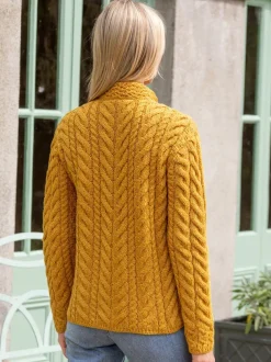 Super Soft Aran Button Cardigan Sunshine