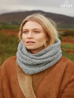 Super Soft Aran Snood Cloud Grey