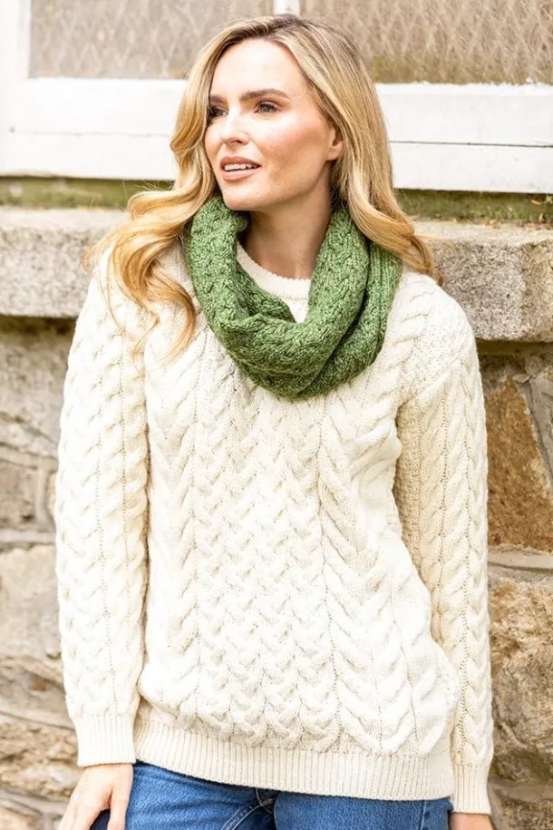 Super Soft Aran Snood Green B859