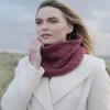 Super Soft Aran Snood Rasberry Marl