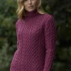 Super Soft High Neck Cable Knit Sweater
