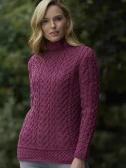 Super Soft High Neck Cable Knit Sweater