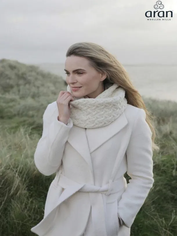 Super Soft Irish Aran Snood Natural