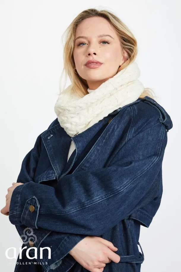 Super Soft Irish Aran Snood Natural
