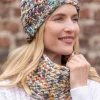 Super Soft Merino Wool Handmade Snood and Hat Set - Multicolour