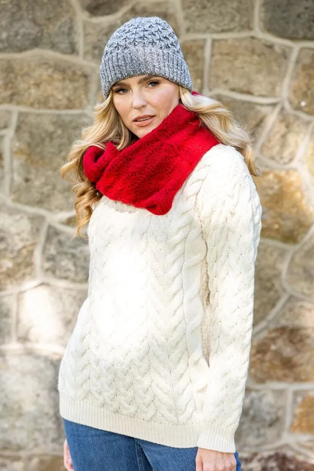 Super Soft merino Wool Infinity scarfu00a0 red