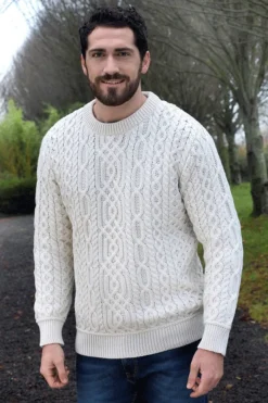 Super Soft Traditional Aran Sweater Natural
