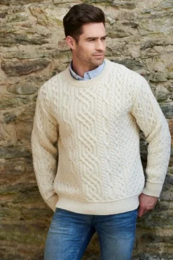 Super Soft Traditional Aran Sweater Natural