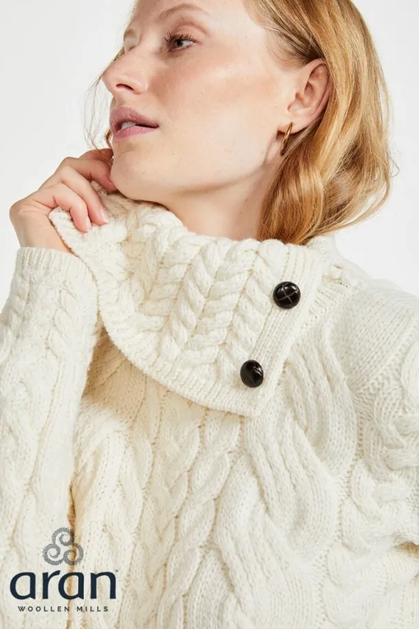 Supersoft Button Neck Sweater - Natural