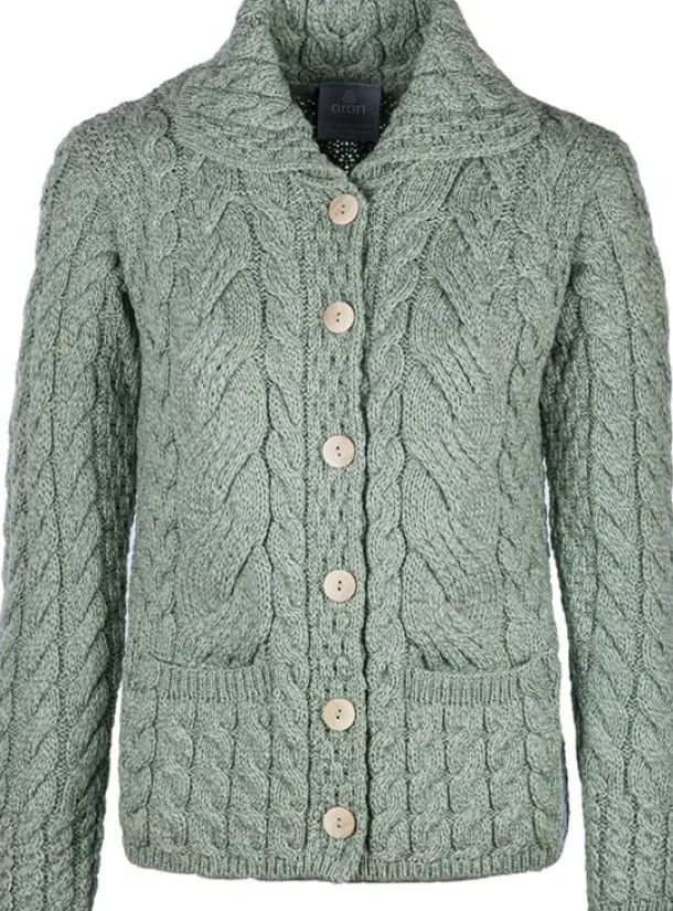 Supersoft Merino Wool Cardigan Green
