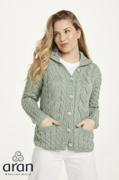 Supersoft Merino Wool Cardigan Green