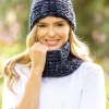 Super-soft Navy mix Snood - Made in Ireland