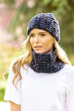 Super-soft Navy mix Snood - Made in Ireland