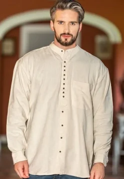 Traditional Grandfather Shirt - Stone