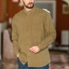 Traditional Grandfather Shirt - Moss