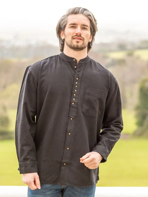 Traditional Grandfather Shirt SW59 Black