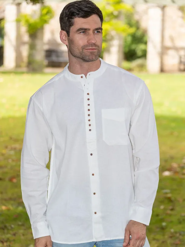 Traditional Grandfather Shirt White