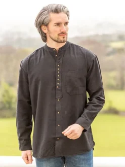 Traditional Grandfather Shirt SW59 Black