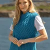 Trellis Crop Vest Blue