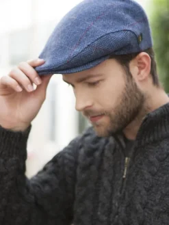 Trinity Cap Light Blue Herringbone col.110