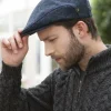 Trinity Flat Cap Blue Herringbone col.34