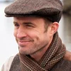 Trinity Flat Cap Dark Brown Herringbone 335-1