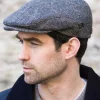 Trinity Flat Cap Grey Herringbone 9105