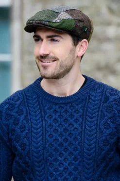 Trinity Flat Cap Patchwork Brown