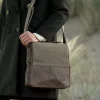 Tweed and Leather Satchel Bag