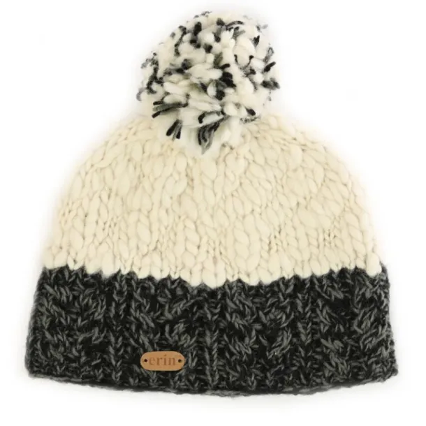 Uneven Wool Bobble Hat Charcoal