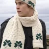Unisex Aran Hat with Shamrocks