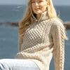Unisex Half Zip Merino Wool Sweater Parsnip