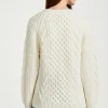 Unisex Handknit V-Neck Button Cardigan - Natural