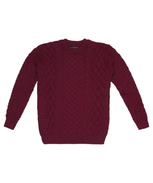 Unisex Heavyweight Aran Sweater Claret