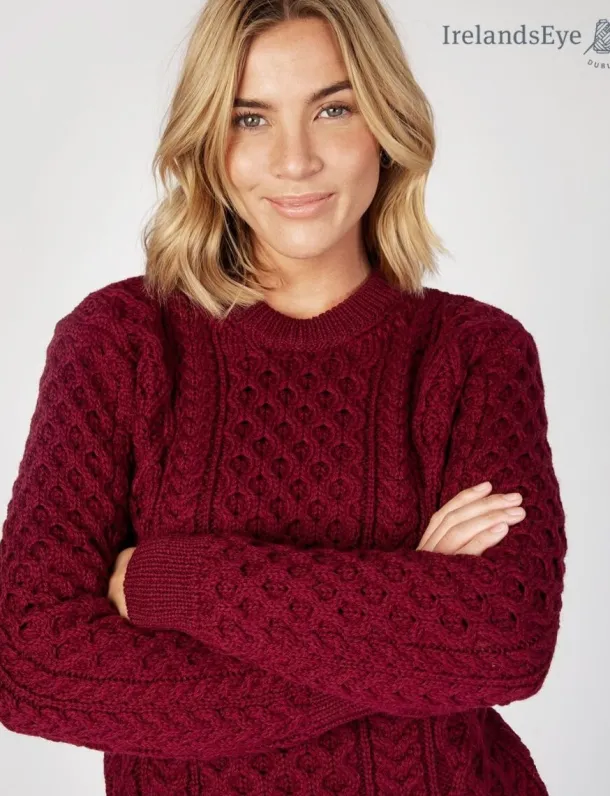 Unisex Heavyweight Aran Sweater Claret