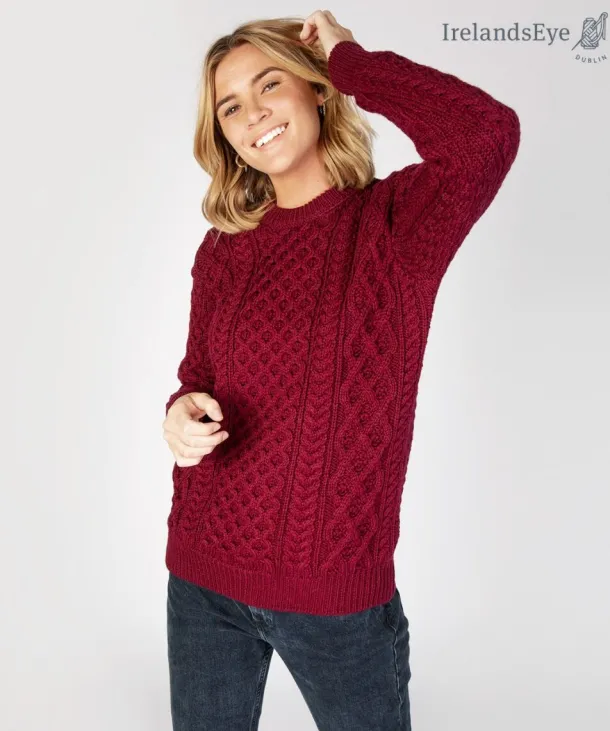 Unisex Heavyweight Aran Sweater Claret