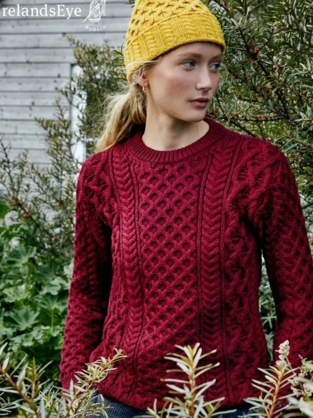 Unisex Heavyweight Aran Sweater Claret