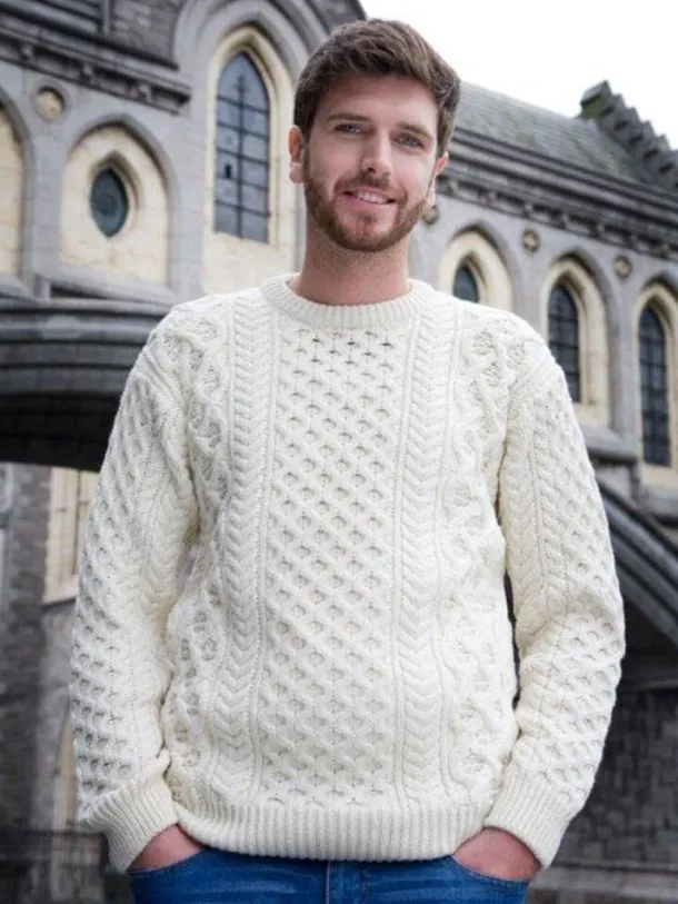 Unisex Heavyweight Aran Sweater Natural