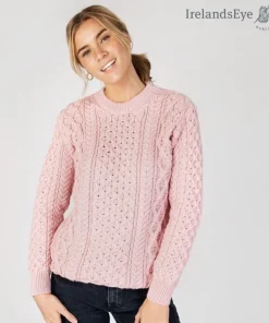 Unisex Heavyweight Aran Sweater Pink