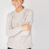 Unisex Heavyweight Aran Sweater Silver Marl